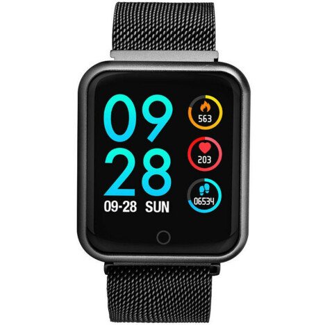 Bratara Fitness iUni P68 Plus, Curea Metalica, Display 1.3 inch IPS, Pedometru, Monitorizare Puls, N